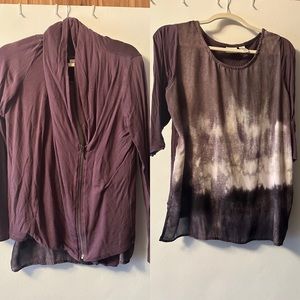 Zenergy by Chico’s purple shirt and jacket set, size 1